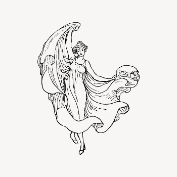 Dancing maiden clipart, vintage illustration | Free Vector Illustration - rawpixel