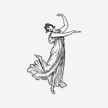 Dancing maiden collage element, vintage | Free PSD Illustration - rawpixel