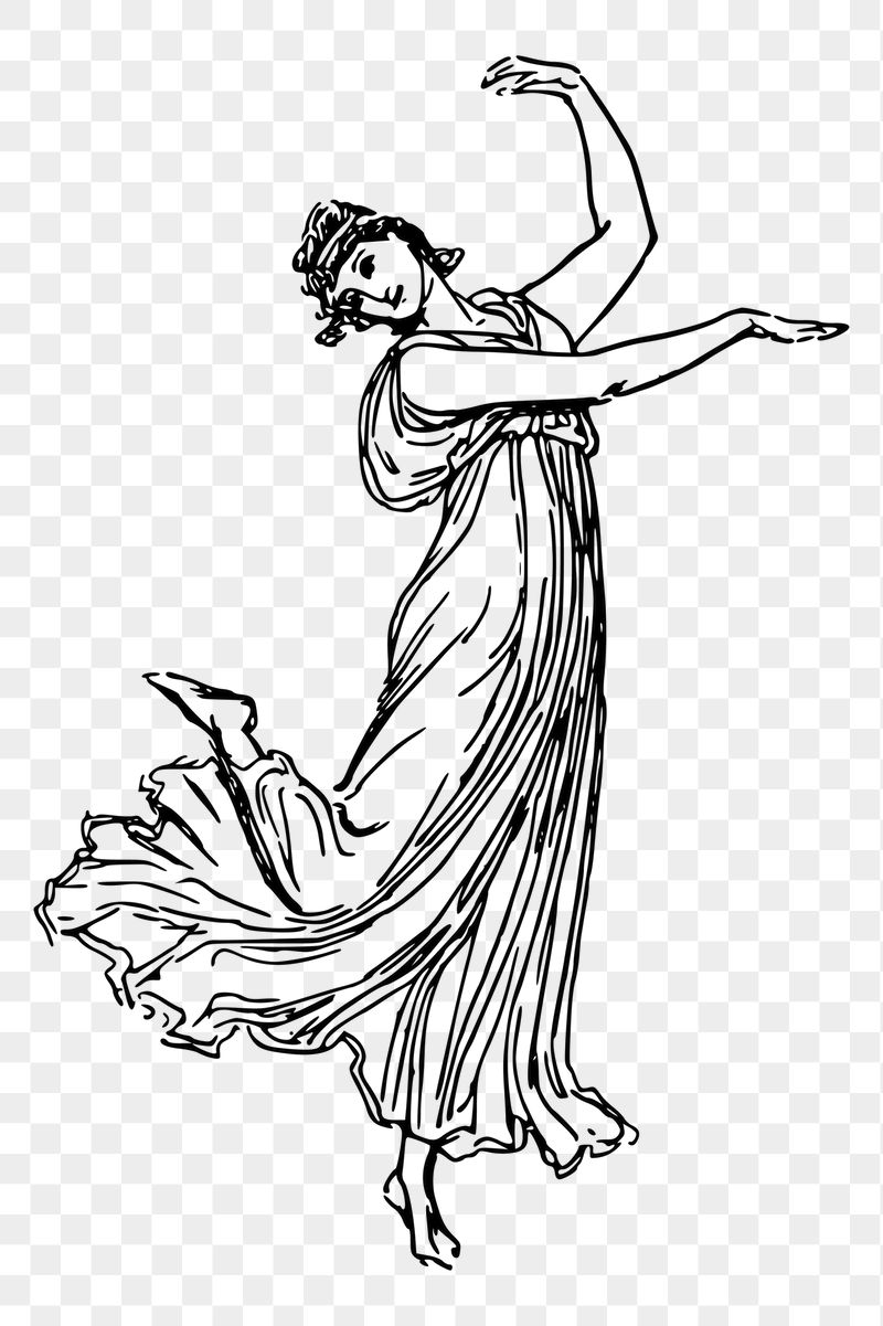 Dancing maiden png sticker vintage | Free PNG - rawpixel