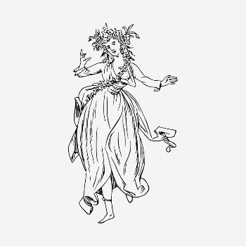 Dancing nymph clipart illustration psd. | Free PSD - rawpixel