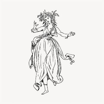 Dancing nymph illustration clipart vector. | Free Vector - rawpixel