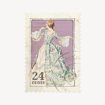 Dancing woman ephemera post stamp | Free PSD - rawpixel
