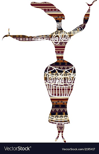 Dancing woman in ethnic style vector image