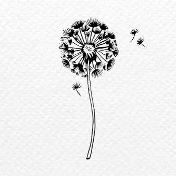 Dandelion flower tattoo art, black | Free Vector Illustration - rawpixel