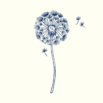 Dandelion flower tattoo art, blue | Free PSD Illustration - rawpixel
