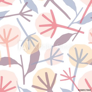 Dandelion hand drawn vector seamless pattern