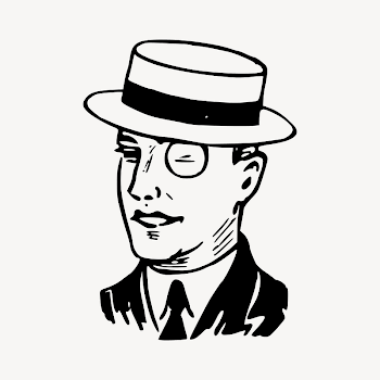 Dandy  clipart, black & | Free PSD - rawpixel