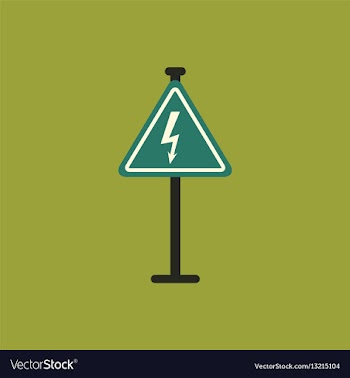 Danger high voltage road sign vector image