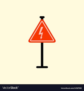 Danger high voltage road sign vector image