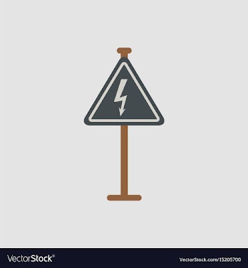 Danger high voltage road sign vector image