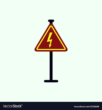 Danger high voltage road sign vector image