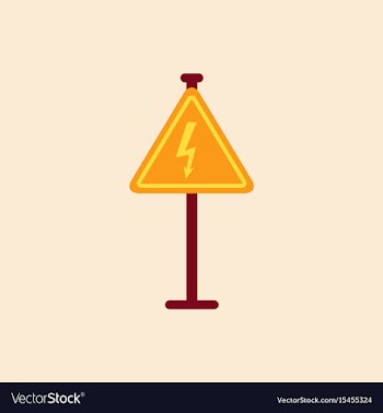 Danger high voltage road sign vector image