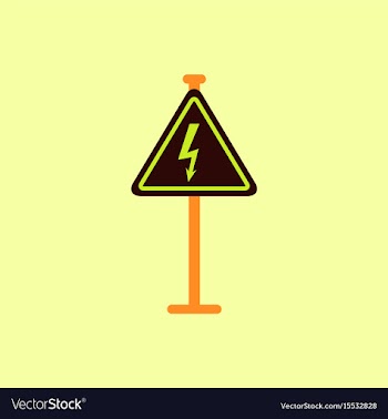 Danger high voltage road sign vector image