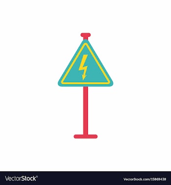 Danger high voltage road sign vector image