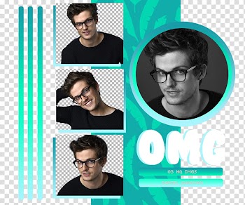 Daniel Sharman, man with black framed eyeglasses collage transparent background PNG clipart