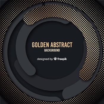 Dark and golden halftone background Free Vector