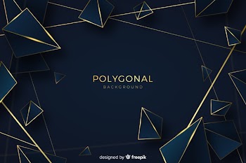 Dark and golden polygonal background Free Vector
