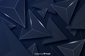 Dark background with golden abstract shapes Free Vector