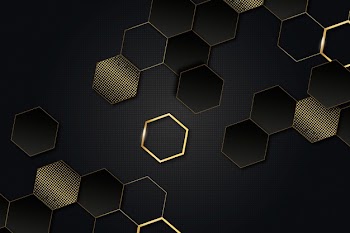 Dark background with golden details concept Free Vector