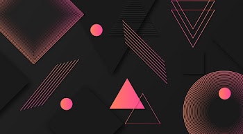 Dark background with gradient pink shapes Free Vector