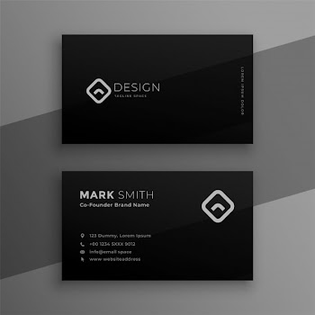 Dark black elegant business card template design Free Vector