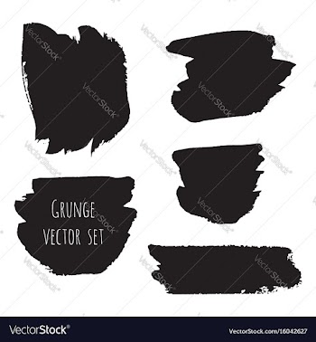  					Dark black grunge watercolor ink texture set vector image														