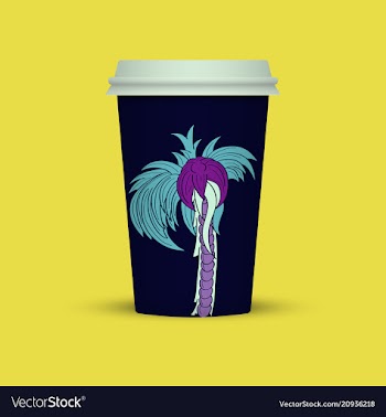 Dark blue abstract plastic coffee cup vector image