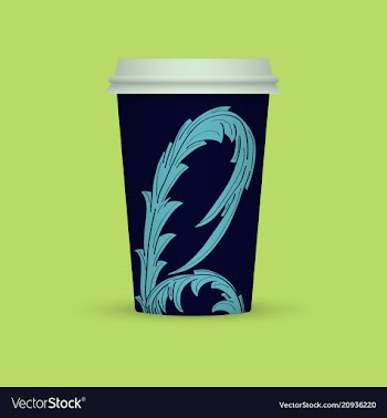 Dark blue abstract plastic coffee cup vector image