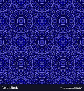 Dark blue bohemian geometrical mandala ornament vector image