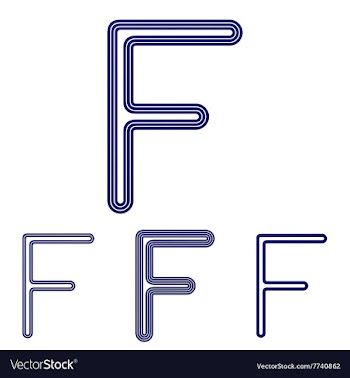 Dark blue f logo design set vector image