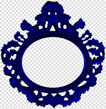 Dark Blue Frame, round blue decorative frame transparent background PNG clipart