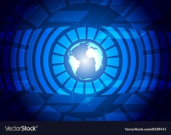 Dark blue technology background vector image