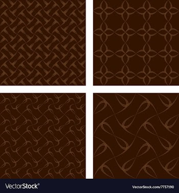 Dark brown seamless pattern background set vector image
