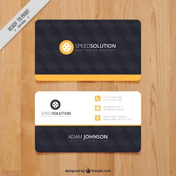 Dark business card template Free Vector