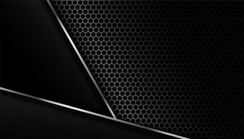 Dark carbon fiber background with metal lines Free Vector