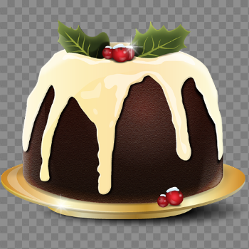 Dark Chocolate Christmas Pudding PNG Photo
