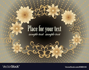 Dark Golden Floral Design with Text Space vector image