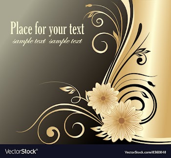 Dark Golden Floral Design with Text Space vector image