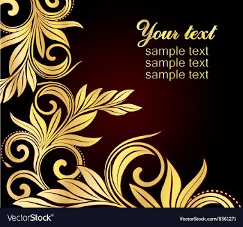Dark Golden Floral Design with Text Space vector image