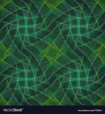 Dark green seamless fractal swirling pattern vector image