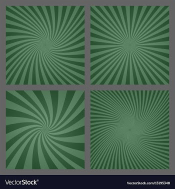 Dark green spiral and ray burst background set vector image