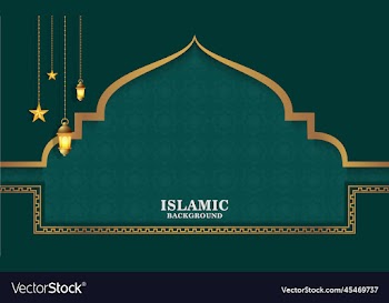 dark green with elegant golden motif on islamic b