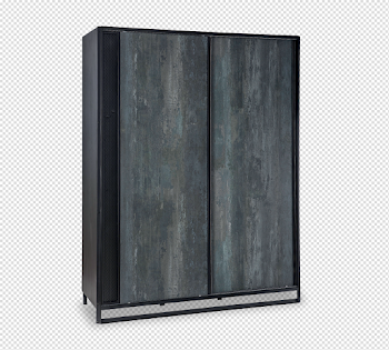 Dark Metal Sliding Wardrobe - ÇİLEK