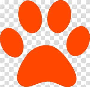 Dark Orange Pawprint Clip Art at PNGio - vector clip art ...