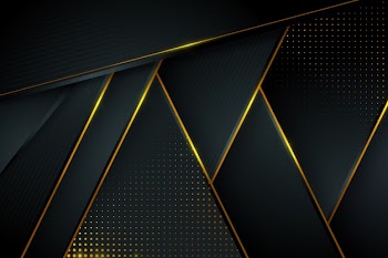 Dark paper layers wallpaper with golden details Free Vector