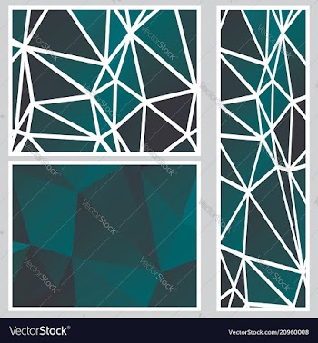 Dark polygonal banners vector image
