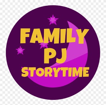 Dark Purple Circle With The Words "family Pj Storytime" - Circle