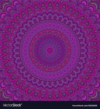Dark purple mandala ornament background - round vector image