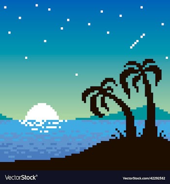 dark silhouette of two palm trees