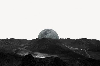 Dark space background, full moon | Free PSD - rawpixel